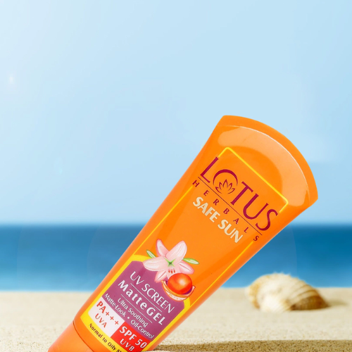 Best Sunscreens in India | Lotus Herbals Safe Sun Invisible Matte Gel Sunscreen SPF 50 PA+++ 