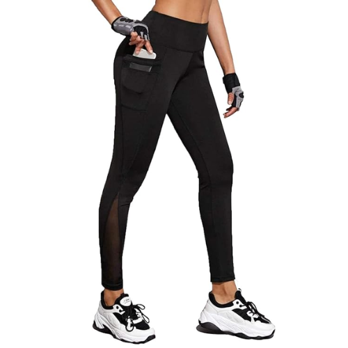 BLINKIN Gym wear Mesh Leggings Workout Pants with Side Pockets